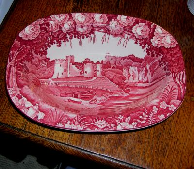 CH BOWL Wood &amp; Sons, England red transferware 01